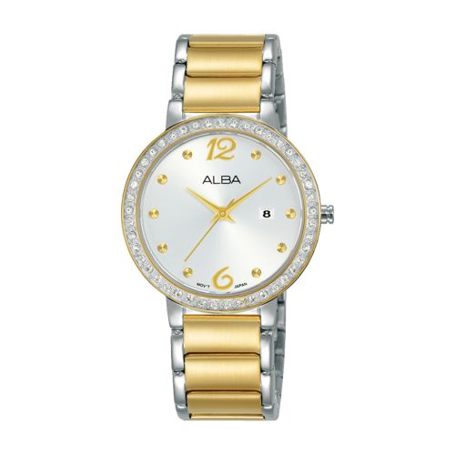 ساعة يد ألبا حريمي فاشون سوار استانلس ستيل ، مينا سيلفر فاتح AH7BK4X1