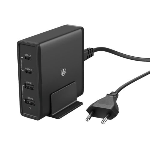 HAMA Charging Station 65 Watt 4-Way 2x PD USB-C 2x USB-A Black HAMA183376