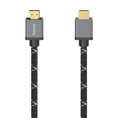 HAMA Ultra High Speed HDMI™ Cable Plug - Plug 8K Metal 1m Black x Grey HAMA205238