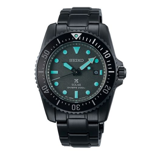 ساعة يد سيكو رجالي بروسبكس سوار استانلس ستيل مينا لون أسود SNE587P1