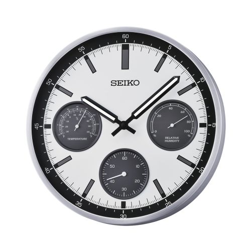 ساعة حائط سيكو برواز ألومنيوم QXA823S