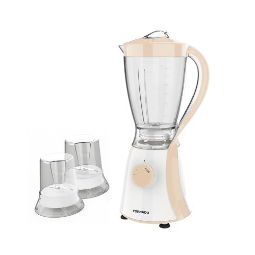 خلاط كهربائي تورنيدو 600 وات 1.5 لتر 2 مطحنة بيج TB-600/2-BEIGE