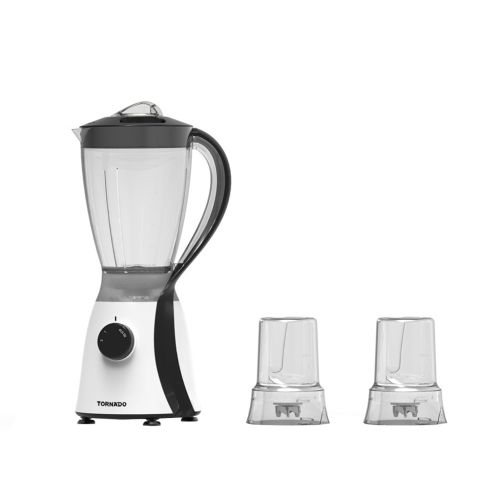 خلاط كهربائي تورنيدو 600 وات 1.5 لتر 2 مطحنة أسود TB-600/2-BLACK