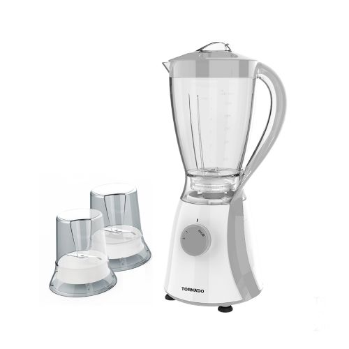 خلاط كهربائي تورنيدو 600 وات 1.5 لتر 2 مطحنة رمادي TB-600/2-GRAY